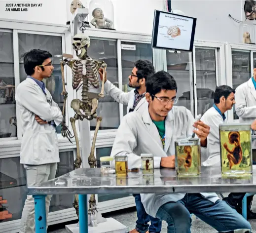  ??  ?? JUST ANOTHER DAY AT AN AIIMS LAB