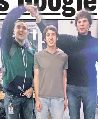  ??  ?? MENGINEERS: James Damore (center) is enmeshed in a scandal over his memo about female Google employees.