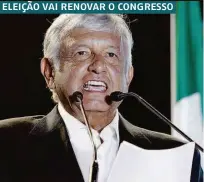  ??  ?? O esquerdist­a Andrés Manuel López Obrador lidera as pesquisas e deve ser eleito hoje novo presidente