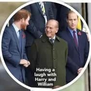  ??  ?? Having a laugh with Harry and William