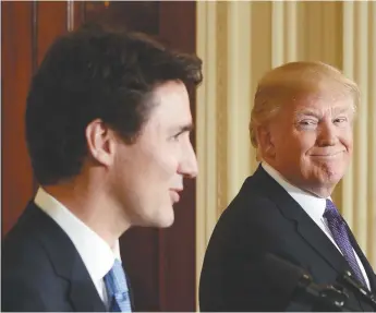  ??  ?? Justin Trudeau a rencontré le président des États-Unis, Donald Trump, lundi. - La Presse canadienne: Sean Kilpatrick