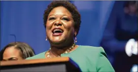  ??  ?? Atlanta City Council President Felicia Moore makes closing remarks following the mayoral inaugurati­on.