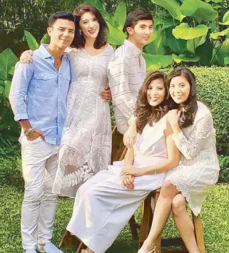  ??  ?? Rustan's president Donnie Tantoco (left) with wife Crickette, son Christian, and daughters Camille and Nicole.