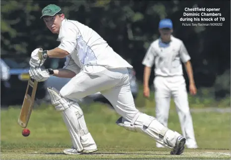  ?? Picture: Tony Flashman FM3901202 ?? Chestfield opener Dominic Chambers during his knock of 78