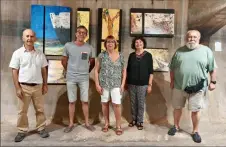  ?? ?? Didier Bernis, Jacques neveu, Dominique Poireau, Jacqueline Trota et Nadia Esteba à la galerie du Château