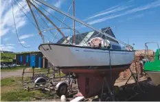  ??  ?? Seb Sutherland plans to sail his Invica 26 yacht to Norway once she has been restored