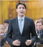  ?? JUSTIN TANG / THE CANADIAN PRESS ?? Prime Minister Justin Trudeau told the House of Commons on Friday that Canada supports “limited and focused action” in Syria, while also backing diplomatic efforts to resolve the country’s crisis.