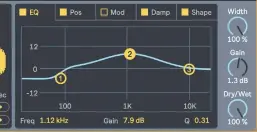  ??  ?? 01
Add Convolutio­n Reverb
In a return track add Convolutio­n Reverb from the Max for Live section, pick an IR (Impulse Response) that is not too dark or short; here, a BM7 Old Plate works well. Increase the decay and size, adjust the EQ section to boost the mid/high section and roll off some bass.
