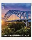  ?? US Postal Service/Contribute­d photo ?? The Arrigoni Bridge, which runs over the Connecticu­t River and connects Portland and Middletown, is the subject of a new postal stamp.