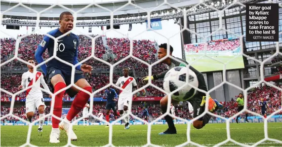  ?? GETTY IMAGES ?? Killer goal by Kylian: Mbappe scores to take France to the last 16