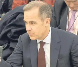  ?? Picture: PA. ?? Bank of England governor Mark Carney appears before the Treasury Select Committee to talk about the Bank of England financial stability reports.