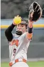  ?? Craig Moseley/contributo­r ?? Seven Lakes’ Amy Abke already has 800 career strikeouts.