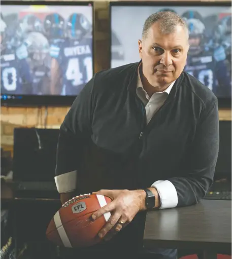  ?? TYLER ANDERSON FILES ?? CFL commission­er Randy Ambrosie says the league and the players are co-operating well in dealing with the COVID-19 crisis.