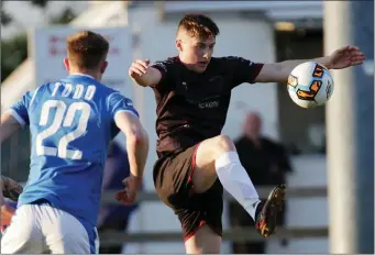  ??  ?? Danny Doyle, seen here in the last home game against Finn Harps, was a willing runner up front.