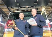  ?? ROB EARNSHAW/POST-TRIBUNE ?? Crown Point firefighte­rs-paramedics Mark Reed and Dale Holsti are organizing the fundraisin­g event.