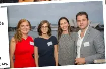  ??  ?? GMTC MD Halina Kubica and Greece Trade Commission­er Katia Gkikiza with Katarina and Vangelis Daktylides from Myconian Collection at Quay.