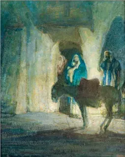  ??  ?? Henry Ossawa Tanner (1859-1937), At the Gates (Flight to Egypt), ca. 1926-27. Oil on panel,
24 x 19 in. Estimate: $100/150,000