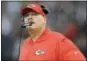  ?? BEN MARGOT — THE ASSOCIATED PRESS FILE ?? Chiefs head coach Andy Reid watches his team against the Raiders.