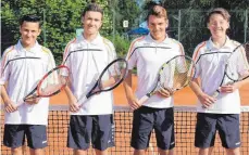  ?? FOTO: VEREIN ?? Kevin Kautz, Dennis Kautz, Silas Hülsbusch und Jan Fischer (v.l.) haben am Wochenende die Chance, den württember­gischen U18-Mannschaft­stitel zu gewinnen.