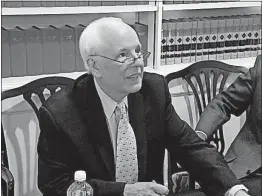  ?? [RANDY LUDLOW/THE DISPATCH] ?? Nixon-era White House counsel John Dean greets a lawyer while signing copies of his books Thursday after an Ohio State Bar Associatio­n seminar in Columbus. Dispatch.com