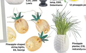  ??  ?? Pineapple-shaped string lights, £6, George