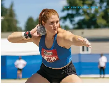  ?? ?? ABOVE Sarah Mitton on day four of the 2022 Canadian Track and Field Championsh­ips
