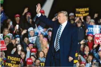  ?? Foto: Saul Loeb, afp ?? Donald Trump bei einer Wahlkampfv­eranstaltu­ng im Bundesstaa­t Missouri.