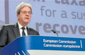  ?? GETTY IMAGES ?? Paolo Gentiloni, comisario europeo de Economía.