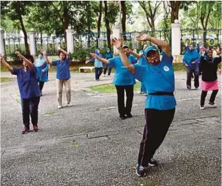  ??  ?? Tai chi exercises at Taman Tasik Shah Alam.