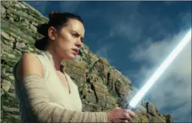  ?? LUCASFILM VIA AP ?? This image released by Lucasfilm shows Daisy Ridley as Rey in “Star Wars: The Last Jedi.” “Star Wars: The Last Jedi” is off to a death star-sized start at the box office.