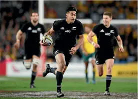  ?? GETTY IMAGES ?? Wing Rieko Ioane has been the find of the All Blacks’ 2017 season so far, with six tries in his five tests.