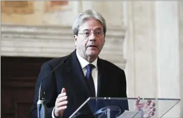  ?? GEOFFROY VAN DER HASSELT/AFP ?? Paolo Gentiloni (pictured) has been named as Italy’s new prime minister following Matteo Renzi’s resignatio­n last week.