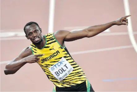  ?? GETTY IMAGES FILES ?? Jamaican sprinter Usain Bolt hopes to reprise his famed ‘Lightning Bolt’ victory pose one last time at the 2017 world athletics championsh­ips, which begin Friday in London. “I’ve proven myself,” Bolt says of the legendary status he has cemented.