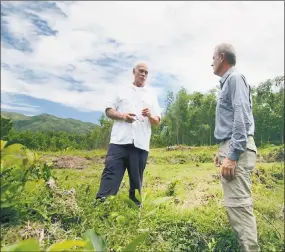  ?? Associated Press ?? In an image provided by ESPN, Rocky Bleier talks with ESPN reporter Tim Rinaldi in Hiep Duc Valley in Vietnam.