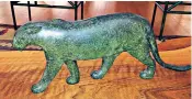  ??  ?? First Frink, now panther: the £100,000 big cat bronze that is believed to have been stolen by the same thief who walked off with a sculpture from a Mayfair gallery just days earlier