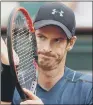  ??  ?? ANDY MURRAY: Faces an unknown quantity in Martin Klizan in round two of the French Open.