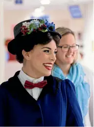  ??  ?? Mary Poppins visited the children’s ward at Taranaki Base Hospital yesterday.