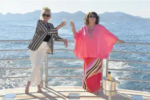  ??  ?? Patsy (Joanna Lumley) and Edina (Jennifer Saunders) are back