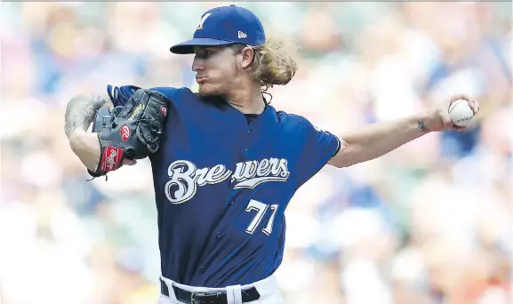  ?? STACY REVERE/GETTY IMAGES ?? Brewers pitcher Josh Hader’s transgress­ions, discovered during the All-Star Game in July, caught the attention of athletes across the sports world.