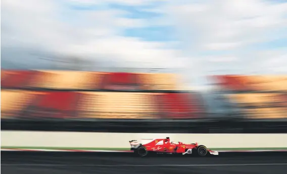  ?? Picture: Getty Images ?? SPEEDY. Ferrari’s Sebastian Vettel on track this week during Formula One winter testing at Circuit de Catalunya in Barcelona.
