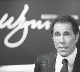  ?? Charles Krupa Associated Press ?? STEVE WYNN resigned from Wynn Resorts in February 2018 and sold his shares after he was accused by multiple employees of forcing them to have sex.