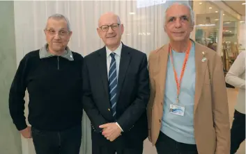  ?? (Bruno Shavit) ?? BNAI BRITH EXECUTIVES (from left) Mano Cohen, Dan Mariaschin, and Ilan Shchori.