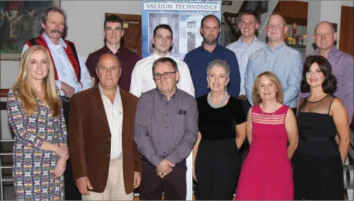  ??  ?? Provac staff at the 20th anniversar­y celebratio­n dinner at the Ferrycarri­g Hotel.