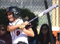  ?? Jayne Karmin-Oncea / For The Signal ?? Hart’s Juliette Owen hits a solo home run in the fourth inning against Patriot of Riverside on Thursday at Hart.