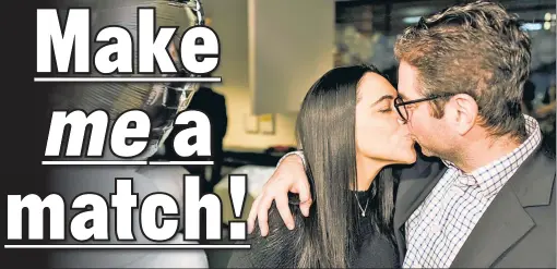  ?? ?? KISSY-KISSY: Dating coaches Jeremy and Ilana Hamburgh join lovey-eyed Sara Zoldan in Philadelph­ia among leading “yentas” from around the world at what was billed as “the first Jewish matchmakin­g conference” in the US.