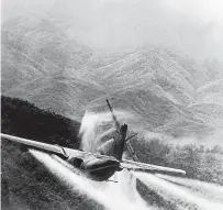  ?? GETTY IMAGES ?? United States Air Force planes fly over an area near Saigon along the Cambodian border spraying Agent Orange, that defoliates trees during operation Ranch Hand in Vietnam in 1968.