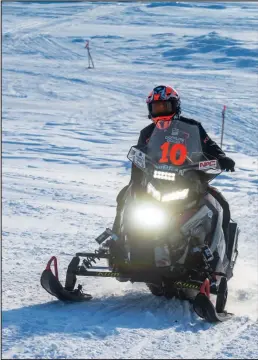  ?? Photos by James Mason ?? NOME ARRIVAL – Mike Morgan arrives in Nome Monday. His team, Team 10, occupied third place on the leaderboar­d.