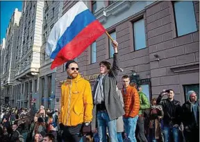  ??  ?? Une manifestat­ion anti-corruption organisée par Alexeï Navalny en 2017.