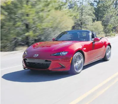  ??  ?? The Mazda MX-5 Miata will get 26 more horsepower for the 2019 model year.