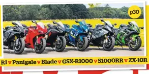  ??  ?? R1 Panigale Blade GSX-R1000 S1000RR ZX-10R